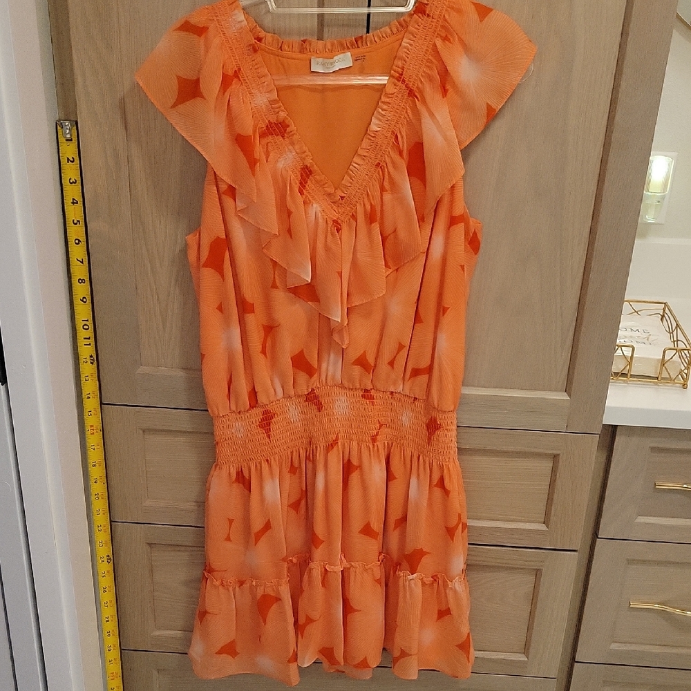 Ramy Brook Orange Ruffled Dress
